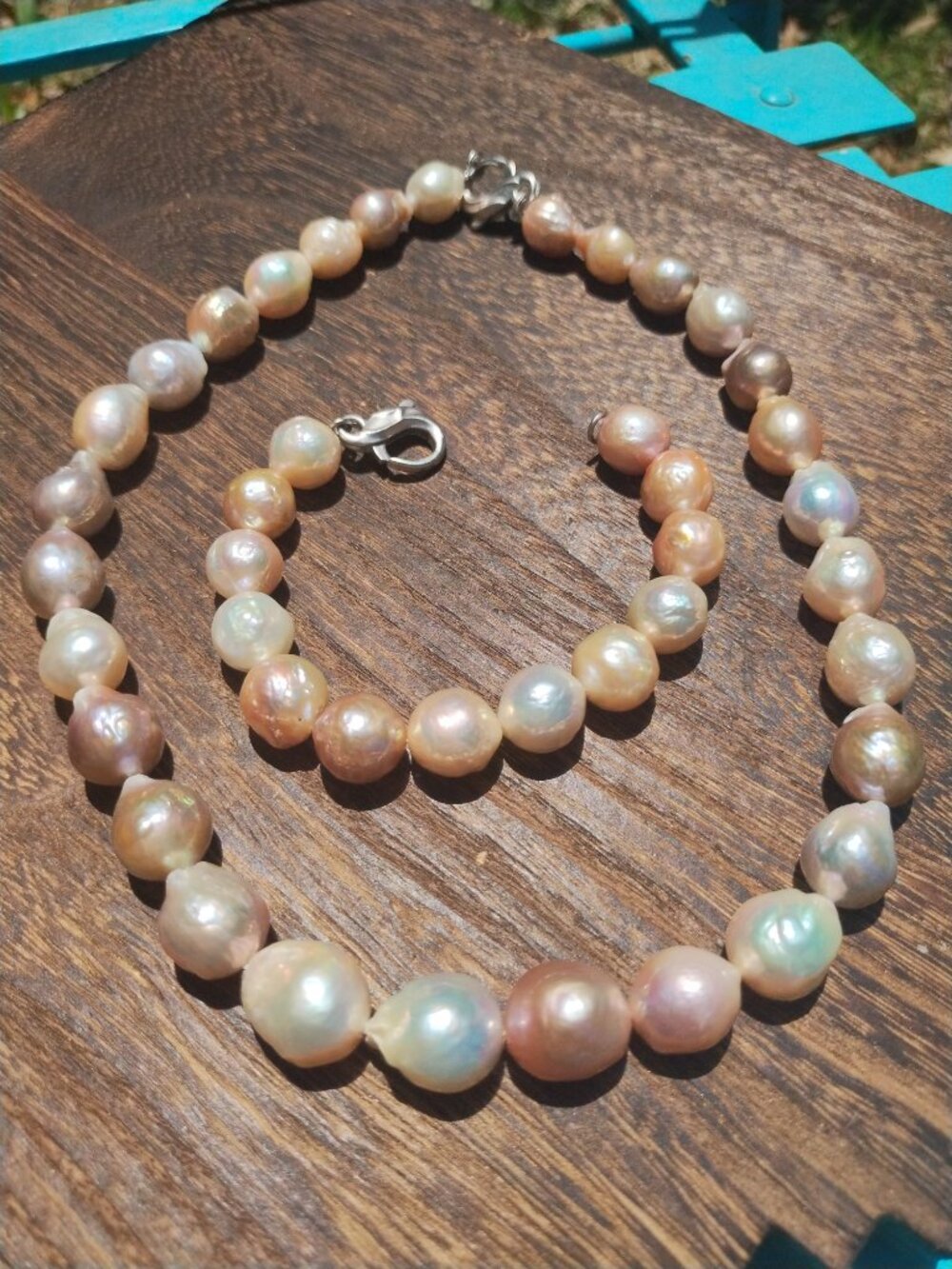 Honora Ming Baroque Pearl Necklace and Bracelet Set Sterling 925 Silver Stunning - Picture 8 of 11